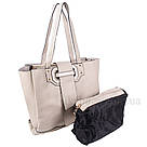 Сумка жіноча Fashion 2 в 1 бежево-сіра 401621Bg, фото 2