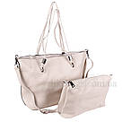 Сумка жіноча Fashion 2 в 1 бежево-сіра 408868Bg, фото 2