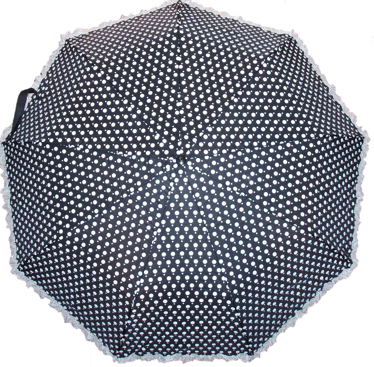 Зонт женский полуавтомат в белый горох - фото 2 - id-p697827546