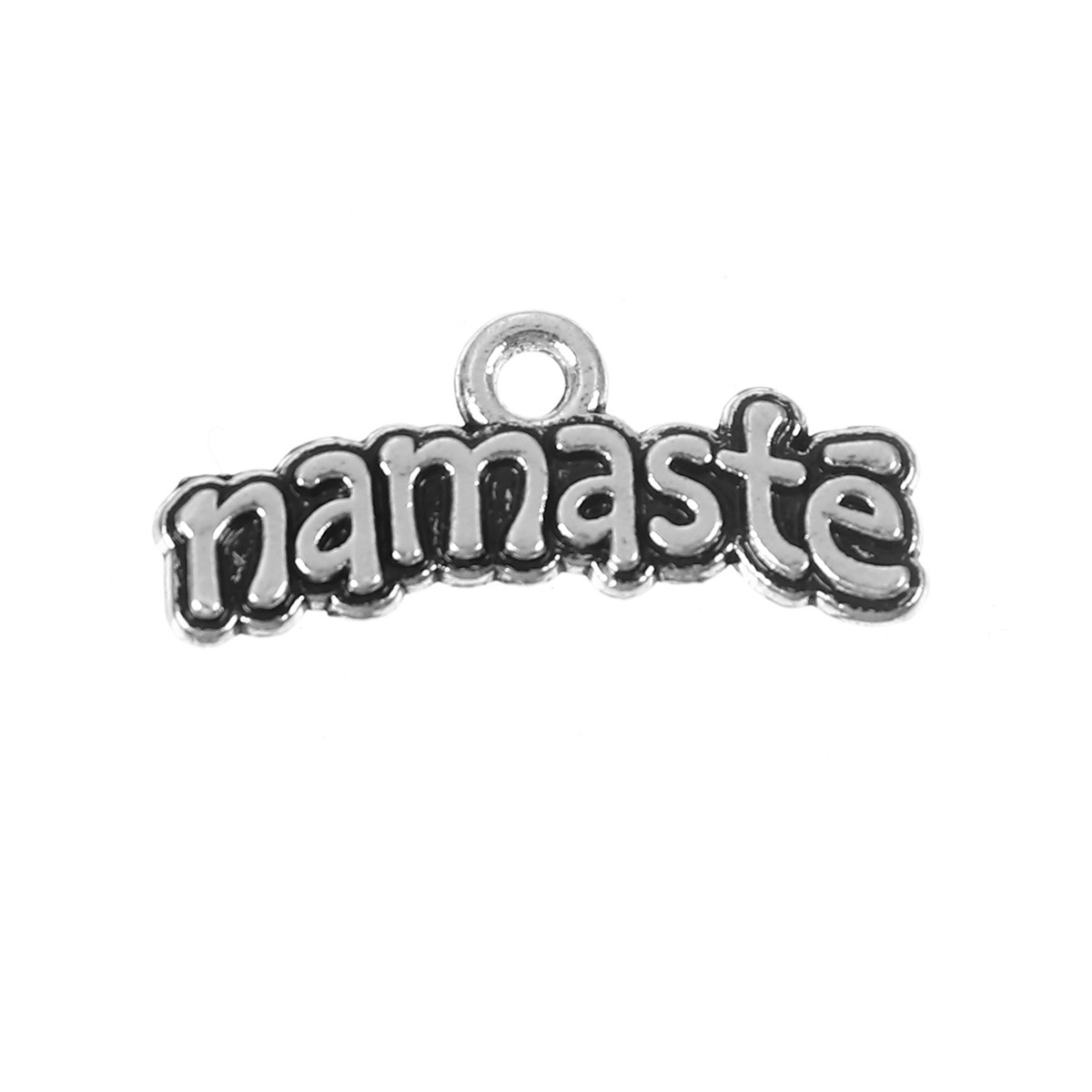 Підвіски металеві Finding Кулон namaste намасте дякую Античне срібло 21 мм x 9 мм