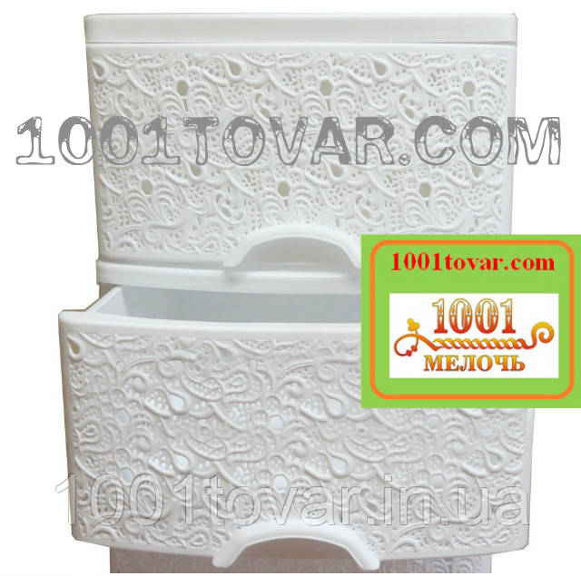 Комод пластиковий білий Ажур, на 2 ящика. Efe (Ефе) Україна, фото 1