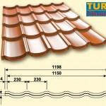 Металочерепиця модульна TUR ® ⁇ ТУР ⁇ Ral 8017 ⁇ 0,5 mm ⁇ Purmat ⁇ Польща ⁇ TM Прушинки ⁇ 0,805 м2 ⁇, фото 3
