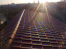 Металочерепиця Blacy Pruszynski Крон 400 RAL 8019 PURMAT, фото 3