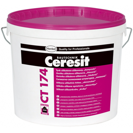 Ceresit CT-174 — Камінкова готова декоративна штукатурка фракція 2 мм 25 кг, фото 1