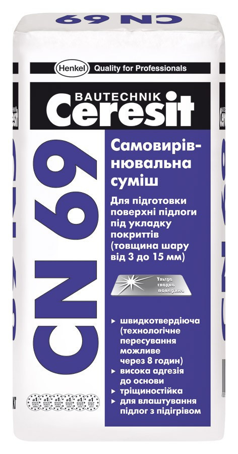 CN 69 25 кг Самовирівнювальна суміш 3-15мм