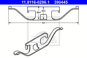 Планка супорта (переднього/заднього) притискна MB Sprinter 208-416/Vito (W638)/VW LT 28-46 (Ate)