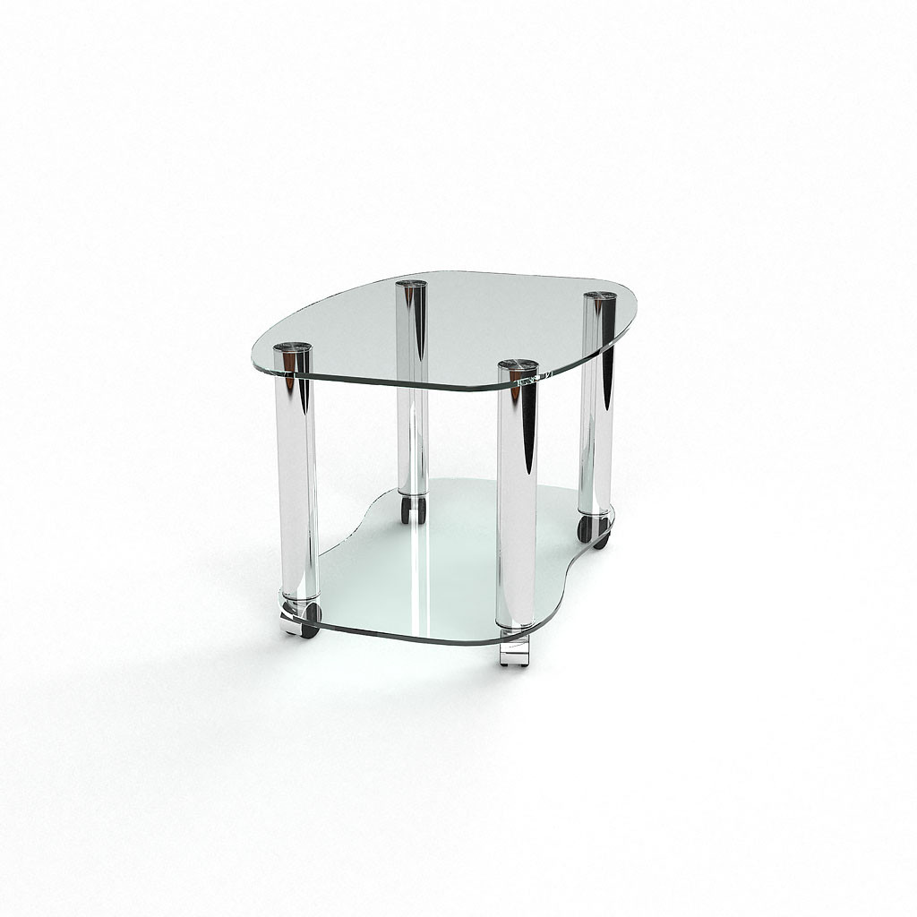 Стол журнальный Николас ножки металл столешница стекло прозрачная овальная 500х360х450 мм (БЦ-Стол TM) - фото 3 - id-p302724925