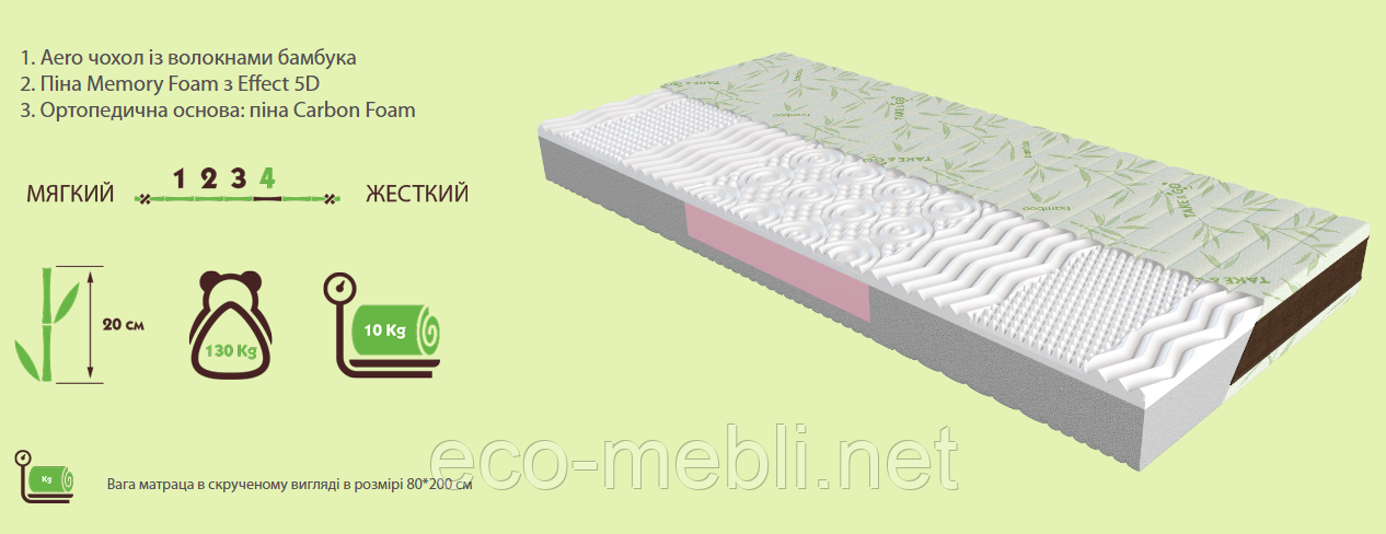 Матрац Neo White Take&Go Bamboo