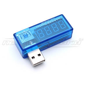 USB тестер напруги та струму (вольтметр, амперметр), кутовий, фото 1