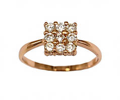 Каблучка XР. Позолота ЧВ. Камені: білий циркон. Є: 16.5р 17р