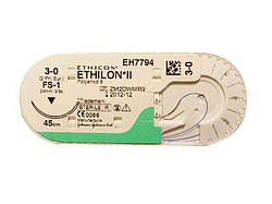Етілон (Ethilon) 5-0 П-ріжуча 16мм, блакитний 45см, 1шт.