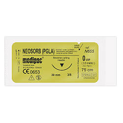 Хірургічний шовний матеріал NEOSORB 6/0 USP, 45 см, 12мм, 3/8 кола, зворотньо-ріжуча