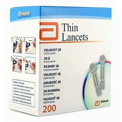 Ланцети Abbott, 200 шт. в упаковці (Thin Lancets 200/pack)