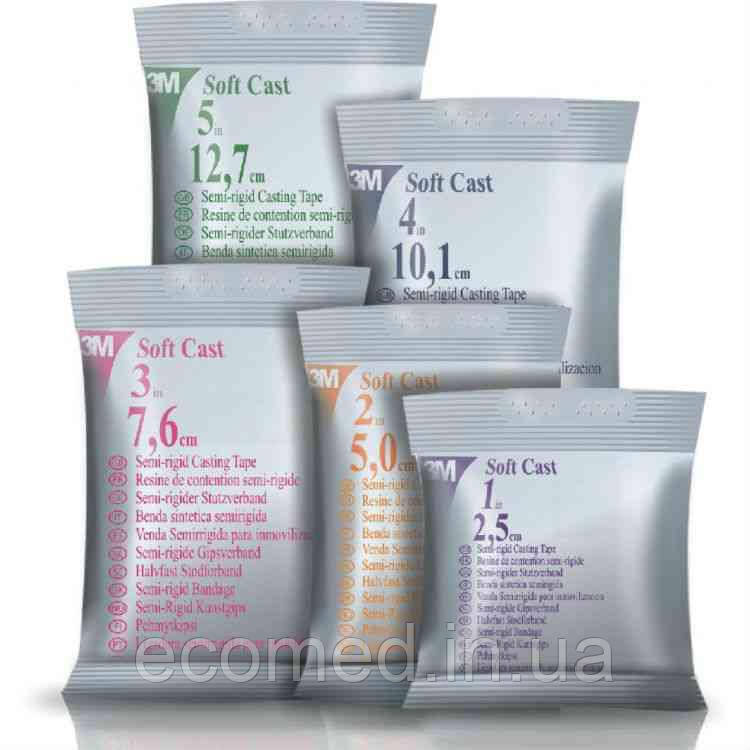 Напівжорсткий бинт для іммобілізації Soft Cast, 10,1см*3,6м, білий,, фото 1