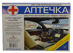Аптечка автомобільна тип "Євро" комплектація згідно DIN 13164, м'який футляр (02-005-М)