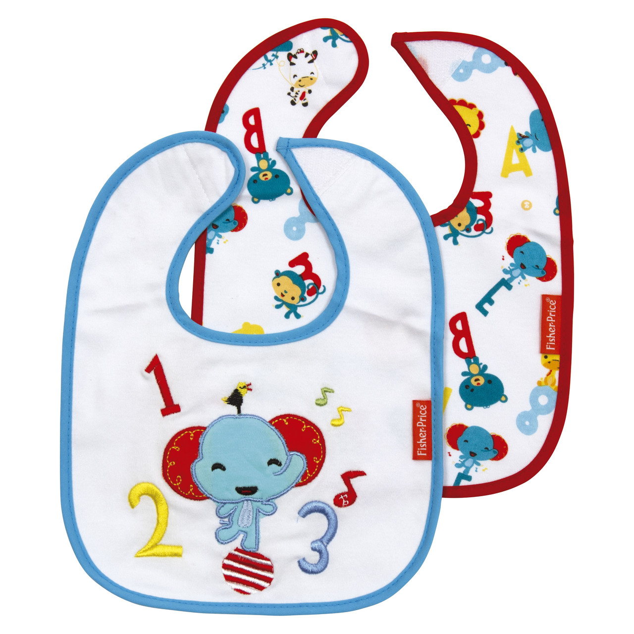 Комплект слюнявчиков Fisher-Price (Фішер Прайс) для новонародженої дитини (2 шт) ТМ ARDITEX FP10056 Білий