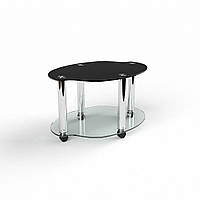 Стол журнальный Сидней ножки металл столешница стекло прозрачная покраска черная 600х430х450 мм (БЦ-Стол TM)