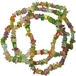 Намистини Сколи Цукровий Кварц Кольоровий Мікс, Крихта Дрібна, Розмір від 4-9 до 2-5 мм, Близько 85 см, Рукоділля