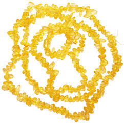 Намистини Сколи Кварц Жовтий, Цитрін, Крихта Дрібна, Розмір від 4-9 до 2-5мм, Нитка близько 85 см, Рукоділля