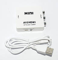 03-00-036. Конвертор AV в HDMI (AV (3 гнезда RCA) гнездо HDMI), с питанием