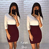 Двокольорова ділова сукня, фото 2