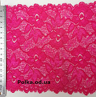 Стрейчеве мереживо "малинова троянда", ширина 16 см, колір малиновий