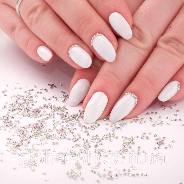 Стрази Master Professional Swarovski 1440 шт. в пакованні кольору Класичний білий і Хамелеон різні розміри