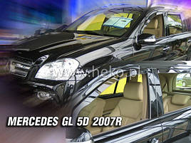 Дефлектори вікон (вітровики) Mercedes GL-Class X164 2006-2012 (вставні, 4 шт.) (HEKO)