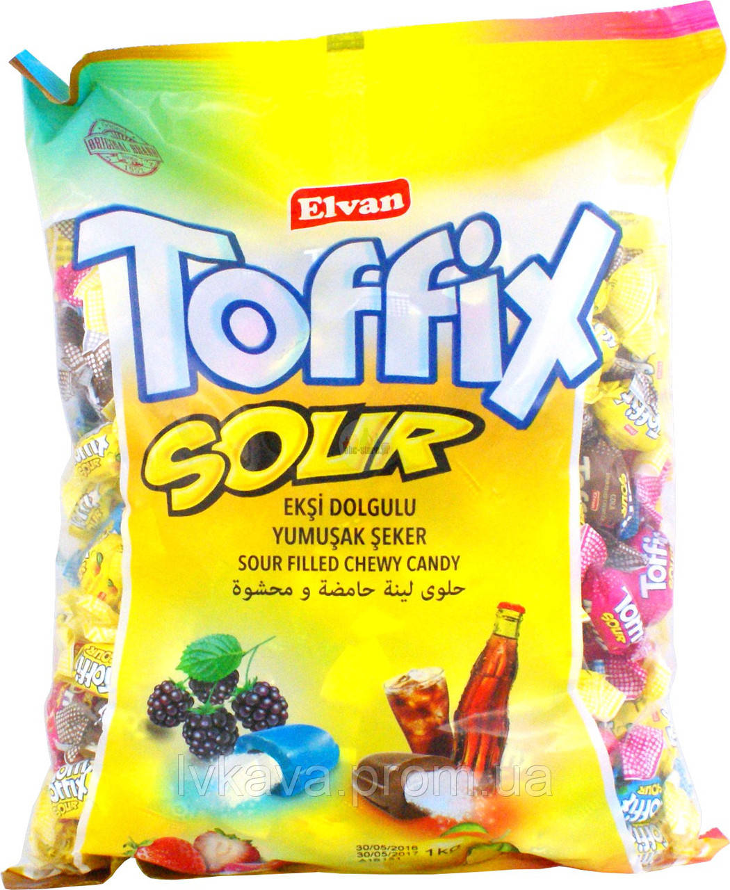 Жувальні цукерки Toffix Sour, 1000 гр