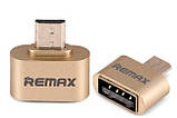 Адаптер Otg для MicroUSB роз'єм під'єднання до телефона флешок, мишок Remax метал, фото 2