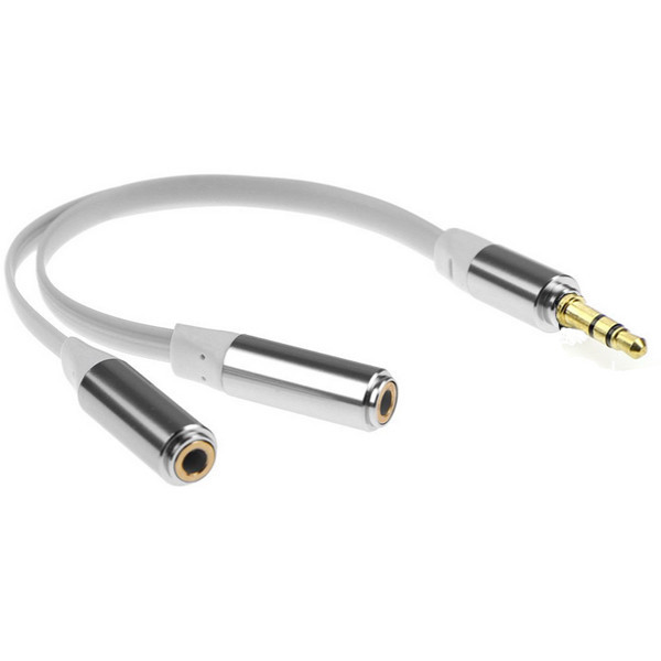 Аудіоподрібнювач 3.5 мм тато — 2*3.5 мм мами 2in1 Aux розгалужувач, фото 1