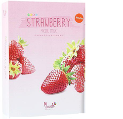 Корейська тканинна полунична маска проти акне та пігментних плям, Moods Strawberry Facial Mask