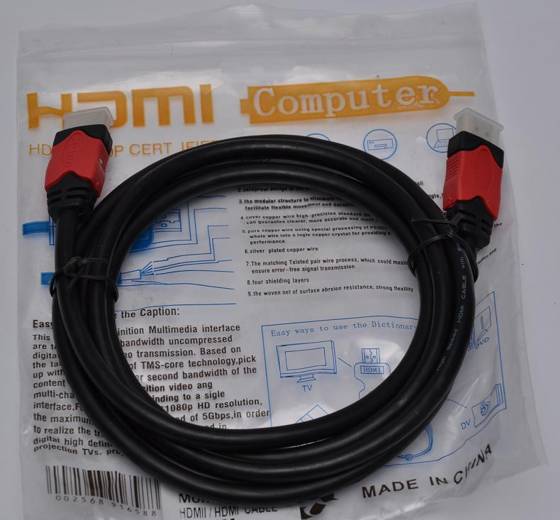 Кабель HDMI-HDMI Red/Gold, пакет, довжина 15 м, ver 1.4., фото 1