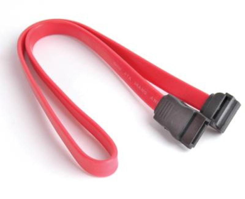 Кабель інтерфейсний SATA 0.45 м, загнутий без засувки, червоний, фото 1