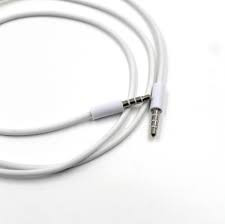 Кабель шт. 3.5 стерео - шт. 3.5 стерео. плоский. gold. 1 м. білий, фото 1