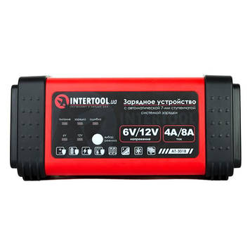 Зарядний пристрій 6/12В, 4/8A, 230В, LED-індикація INTERTOOL AT-3018