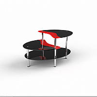 Стол журнальный Хела 2 Люкс ножки металл столешница стекло покраска черная 600х390х450 мм (БЦ-Стол TM)