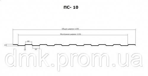 Профнастил стеновой ПС-10 - фото 4 - id-p51530255