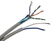 Кабель U/UTP кат.5е 100МГц 4пари + 2*0,75мм2 ПВХ КПВ-ВП (100) 4*2*0,50+2*0,75 мм2 (UTP-cat.5Е), 305м