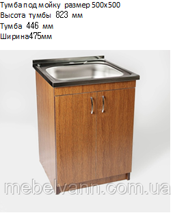 Тумба кухонна під накладну мийку 50х50 см, фото 1