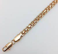 Браслет позолоченный, плетение Бисмарк, длина 17 см H-0.4 ювелирная бижутерия Fallon Jewelry