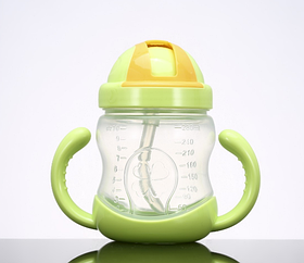 Поїльник-непроливайка з силіконовою соломинкою Зелений 40076