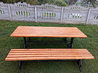 Стіл Літо 2 м*0,76 стіл із металу, стіл із дерева, дерев'яний стіл, стіл на дачу