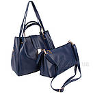 Сумка жіноча Fashion 2 в 1 темно-синя 401609Db, фото 2