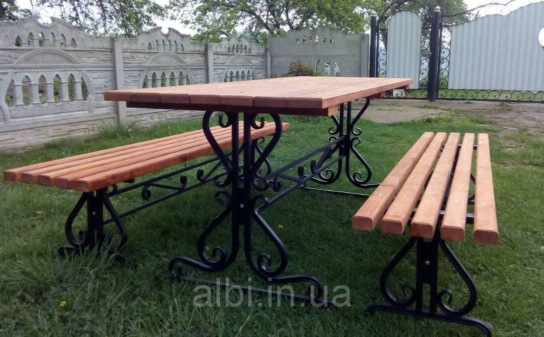 Комплект меблів Літо 2м (тр.20х20) меблі з металу, меблі з дерева, ковані меблі, меблі на дачу