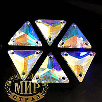 Пришивные треугольники Preciosa, 16мм, цвет Crystal AB, 1шт