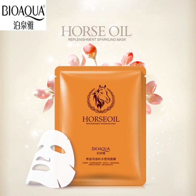 Маска-серветка для обличчя з оліями зволожуюча BIOAQUA Horse Oil (30г), фото 1