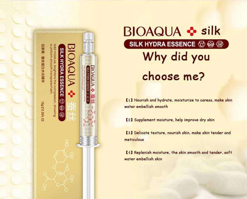 Сироватка з гіалуроновою кислотою і протеїнами шовку в шприці BIOAQUA Silk Hydra Essence (10мл)