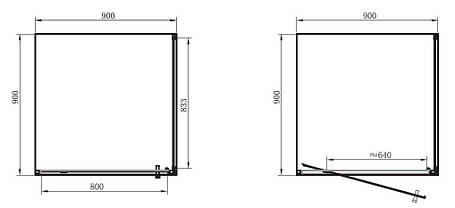 Квадратна душова кабіна Primera FRAME SHRP56906 900х900х1900, фото 2