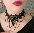 Кольє мереживне з ланцюжками Антуанетта, намисто широке, фото 2